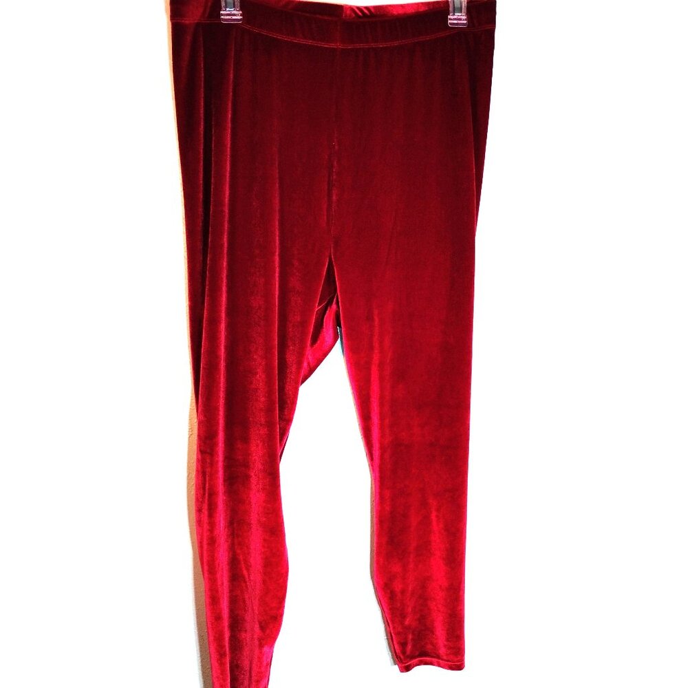 Fabletics Velour Red Soft Leggings Size 3x